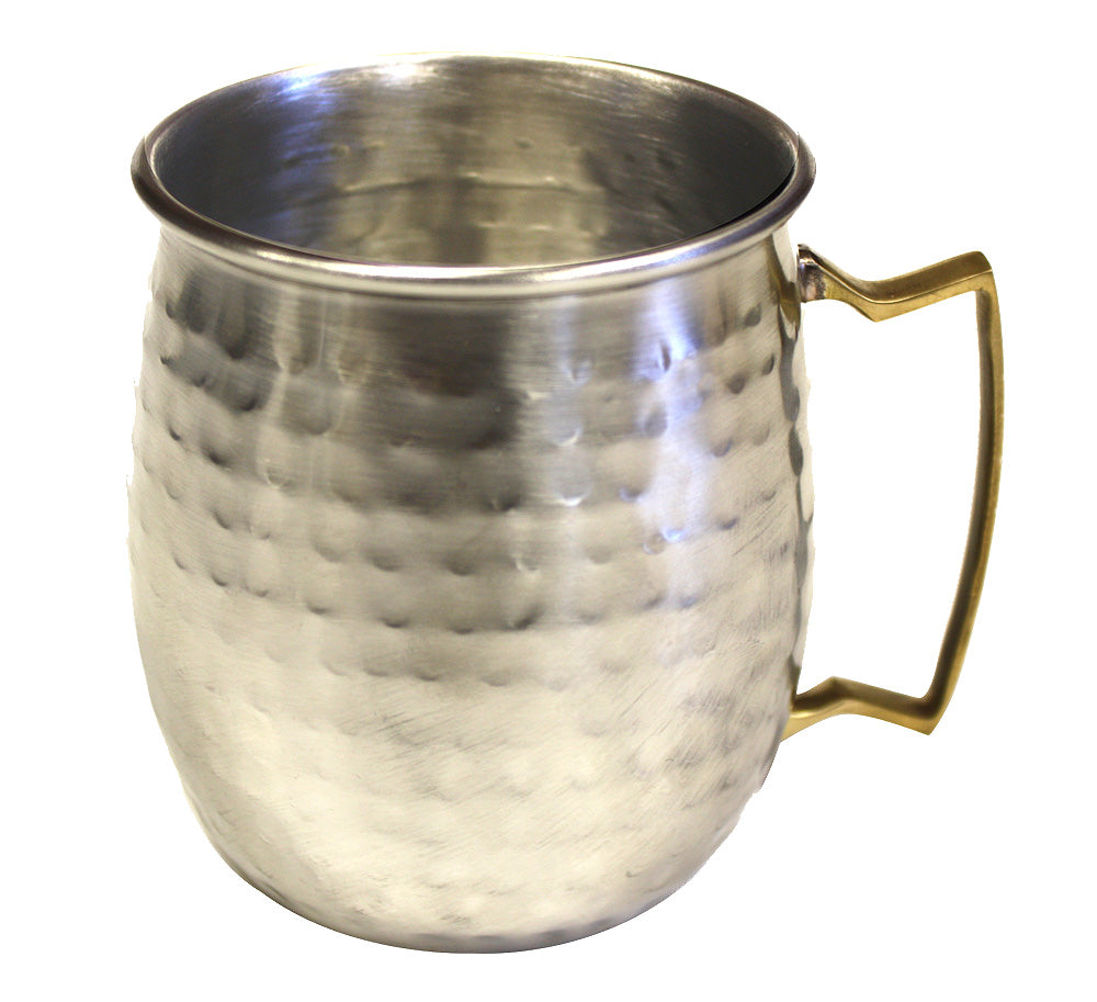 Zuccor Stainless Steel Moscow Mule Mug with Hammered Nickle Plated Exterior 1