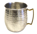Zuccor Stainless Steel Moscow Mule Mug with Hammered Nickle Plated Exterior 1