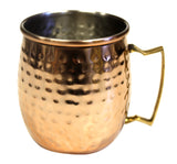 Zuccor Stainless Steel Moscow Mule Mug with Hammered Copper Plated Exterior 1