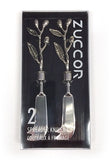 Zuccor 2 Piece Kona Berries Polished Metal Luxury Gourmet Cheese Spreader Knives 4