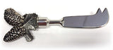 Zuccor 2 Piece Pine Cones Polished Metal Luxury Gourmet Cheese Spreader Knives 2