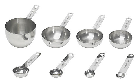 ZUCCOR 8 Piece Stainless Steel Measuring Cup & Spoon Set