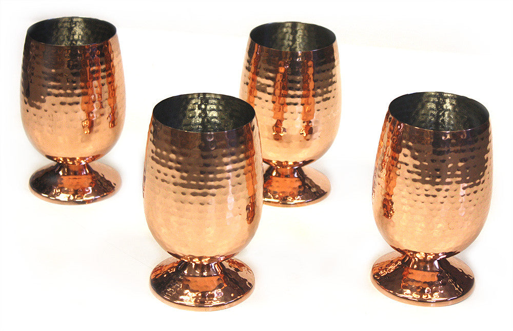 4 Pieces Base and Hand Hammered Copper Plated Stainless Steel Mug