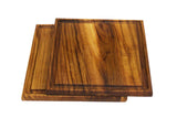 Mountain Woods Brown Solid Teak Wood Cutting Board w/Juice Groove | Butcher Block | Wood Chopping Board | Carving Meat, Vegetables, Fruits - 13" x 13" x 1"