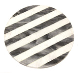 ZUCCOR Marble Serving Tray with Polished Metal stand, Handcrafted With Organic Himalayan black and white marble, 12”X12”X6”