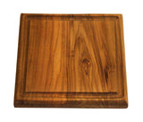 Mountain Woods Brown Solid Teak Wood Cutting Board w/Juice Groove | Butcher Block | Wood Chopping Board | Carving Meat, Vegetables, Fruits - 10" x 10" x 1"