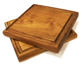 Mountain Woods Brown Solid Teak Wood Cutting Board w/Juice Groove | Butcher Block | Wood Chopping Board | Carving Meat, Vegetables, Fruits - 10" x 10" x 1"