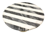 ZUCCOR Marble Serving Tray with Polished Metal stand, Handcrafted With Organic Himalayan black and white marble, 12”X12”X6”