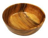 Mountain Woods Dark Brown Round Artisan Acacia Wood Serving Bowl - 11"