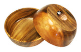 Mountain Woods Dark Brown Round Artisan Acacia Wood Serving Bowl - 11"