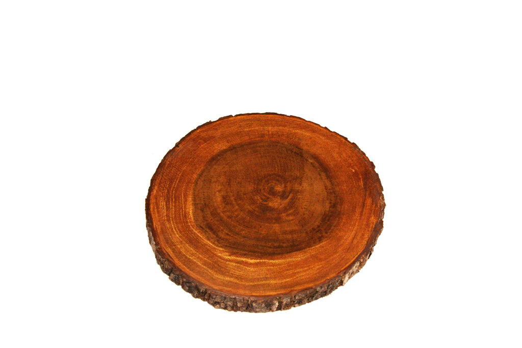 Mountain Woods Brown Large Organic Hardwood Acacia Live Edge Cutting and Serving Stump Board