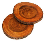 Mountain Woods Brown Large Organic Hardwood Acacia Live Edge Cutting and Serving Stump Board