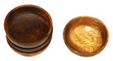 Mountain Woods Set of 4 Dark Brown Round Artisan Acacia Wooden Bowl - 4" Each