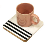 Zuccor Natural Marble with inlaid Acacia Hard Wood Trivet, or serving Board, 7”X 6”