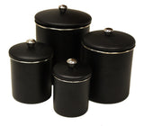 Zuccor Set of 4  Stainless Steel Matte Black Canister Set