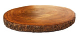 Mountain Woods Brown Large Organic Hardwood Acacia Live Edge Cutting and Serving Stump Board
