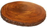 Mountain Woods Brown Large Organic Hardwood Acacia Live Edge Cutting and Serving Stump Board