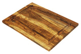 Mountain Woods Brown Large Organic Edge-Grain Hardwood Acacia Cutting Board with Juice Groove - 17.25"