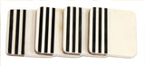 Zuccor Natural Marble with inlaid Acacia Hard Wood Set of 4 Coasters,  4”X4” X.5”