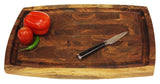Mountain Woods Brown Extra Large Organic End-Grain Hardwood Acacia Cutting Board with Juice Groove - 20"