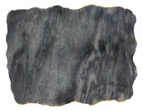 Handmade Organic Marble server board with Gold finished Chiseled Edge, 12”X8.5”