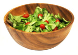 Mountain Woods Dark Brown Round Artisan Acacia Wood Serving Bowl - 11"