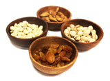 Mountain Woods Set of 4 Dark Brown Round Artisan Acacia Wooden Bowl - 4" Each