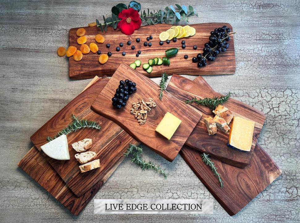 Live Edge Acacia Wood Cutting Boards